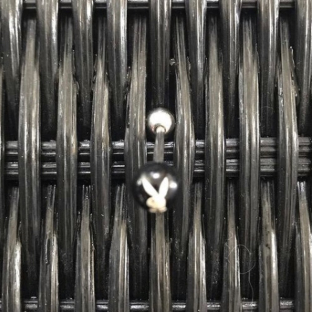 playboy jewelry silver & black logo tongue ring